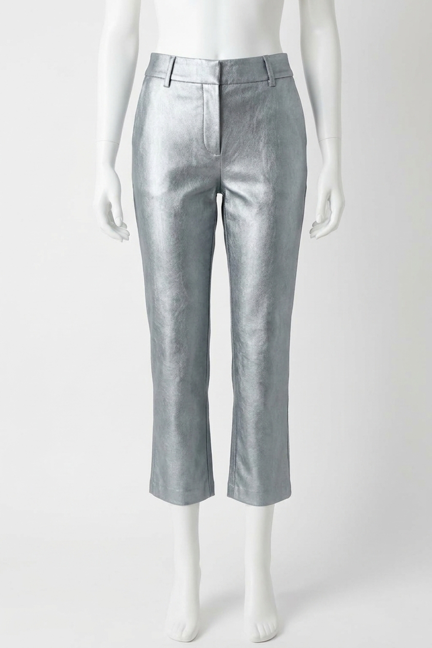 NEW COMMANDO faux leather 7/8 trouser in platinum